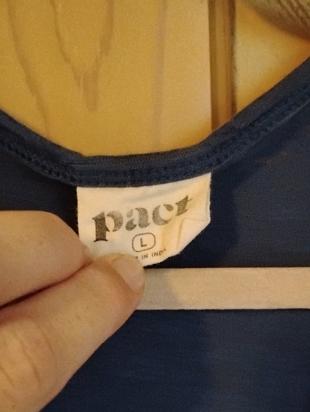 Pact Organic Cotton Relaxed Slub Cotton Tank Maxi - Blue, L - Picture 3 of 5